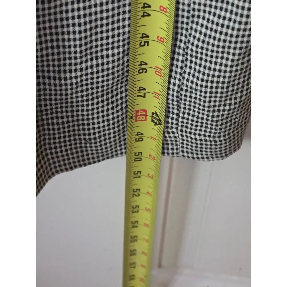 Vintage Ann Taylor Houndstooth Midi Dress Size 6 Black White Button Front 90s - Picture 5 of 7